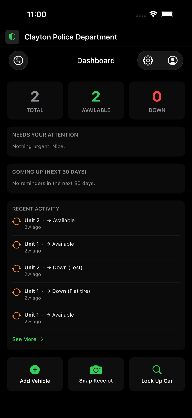 UpfitTrack fleet dashboard view
